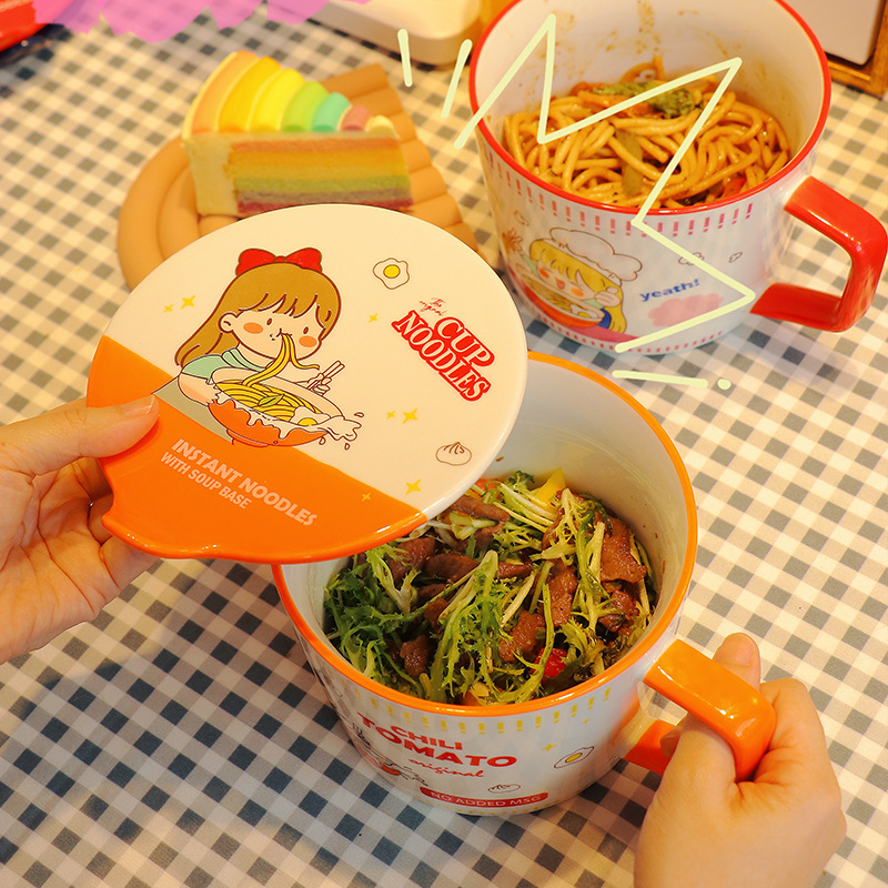Meal Prep Lunch - Cartoon Instant Noodle Ramen Bowl with