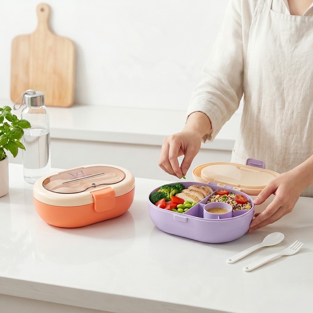 Portable Plastic Bento Lunch B - Meal Prep Kinder review and price