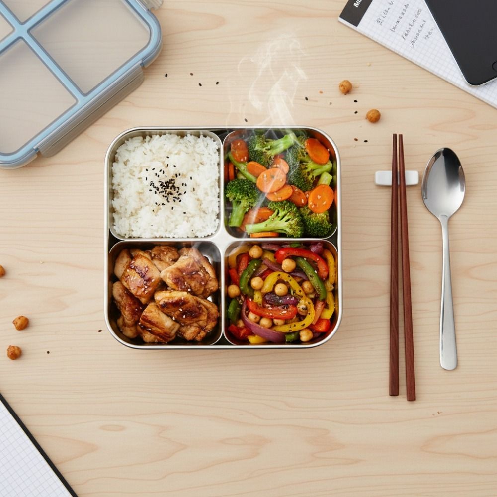 Easy To Clean Square 4 Grid Lu - Meal Prep Lunch review and price