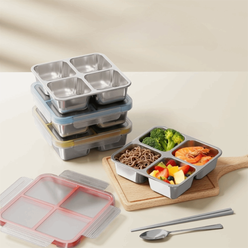Easy To Clean Square 4 Grid Lu - Meal Prep Lunch review and price