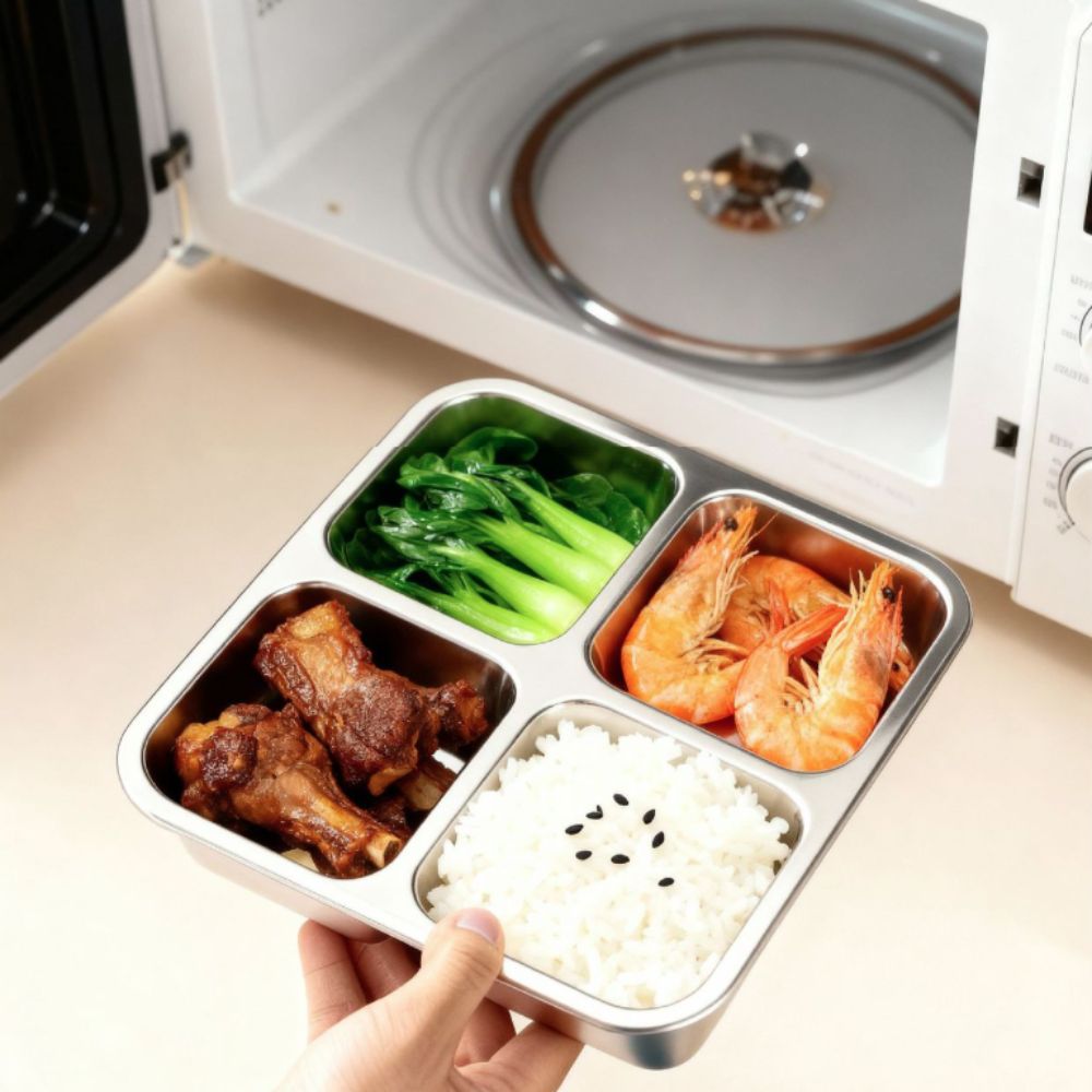 Easy To Clean Square 4 Grid Lu - Meal Prep Lunch review and price