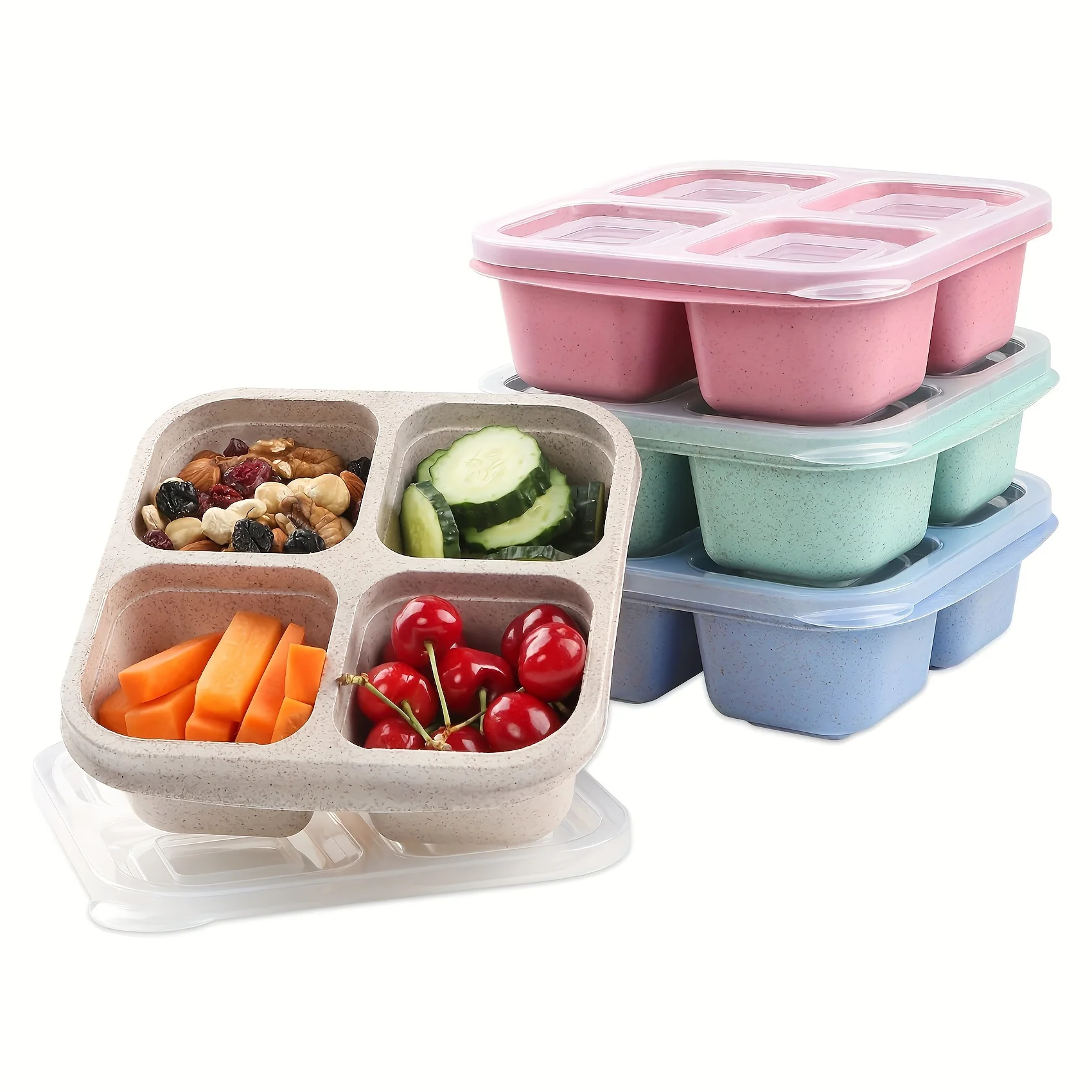 Snack Box with Four Transparen - Meal Prep Kits review and price