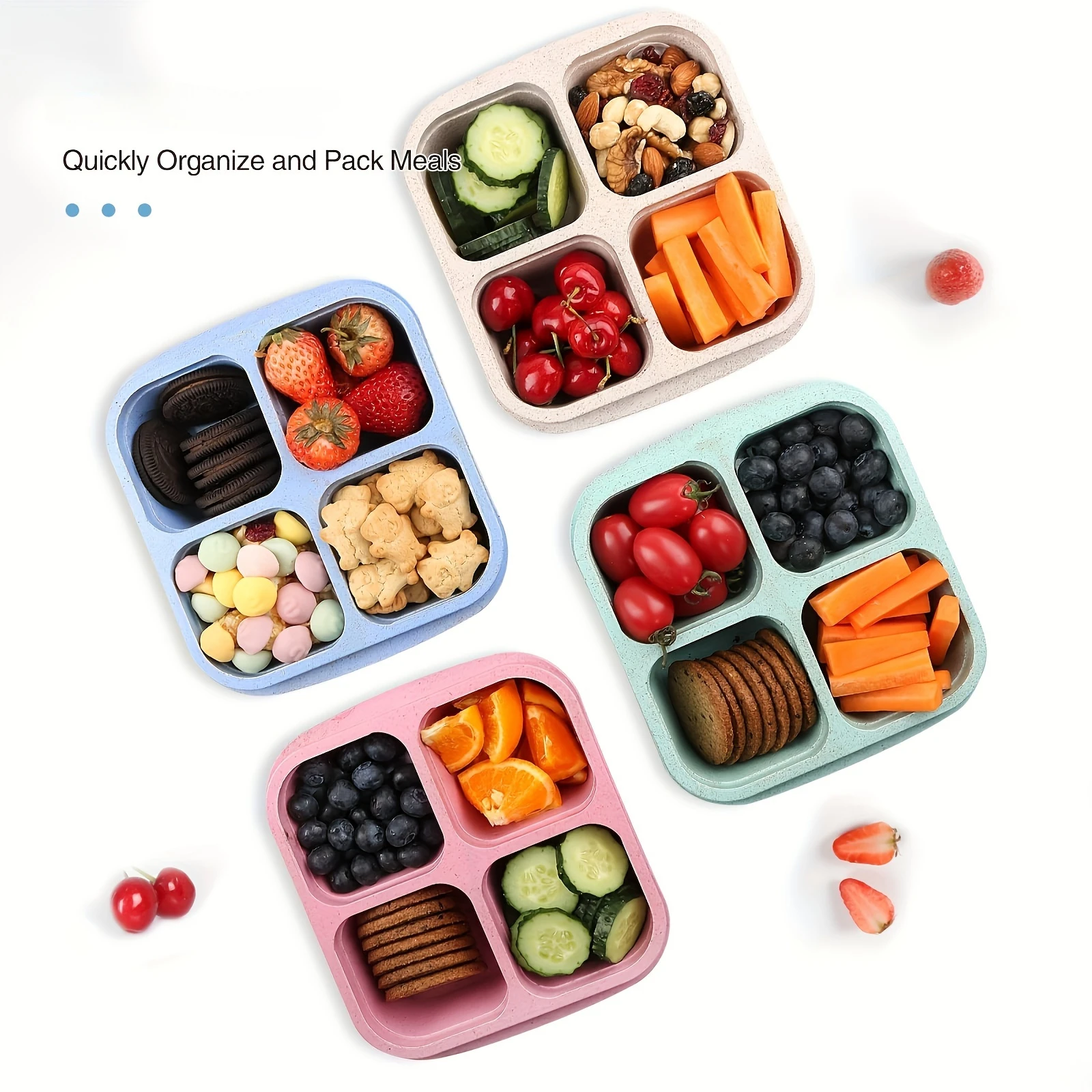 Snack Box with Four Transparen - Meal Prep Kits review and price