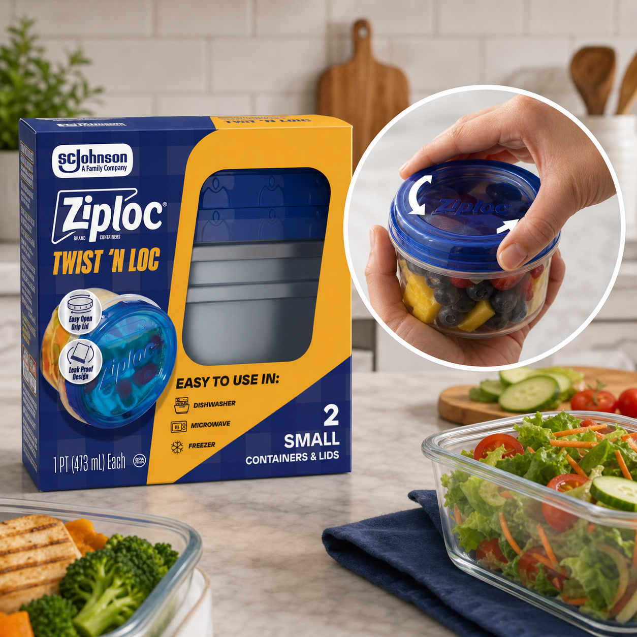 2ct Small Twist Lock Food Stor - Meal Prep Lunch review and price