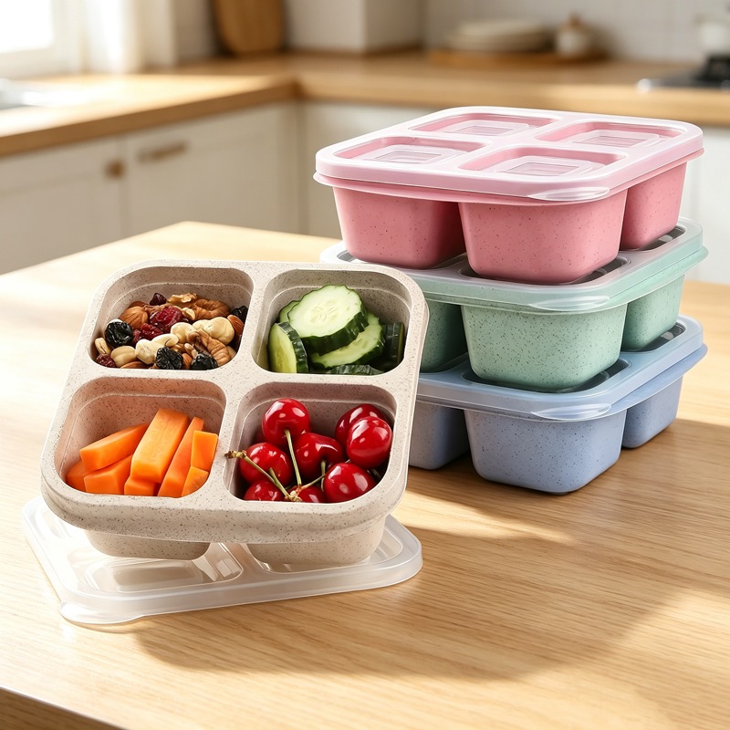 Premium Wheat Straw Bento Box  - Meal Prep Lunch review and price