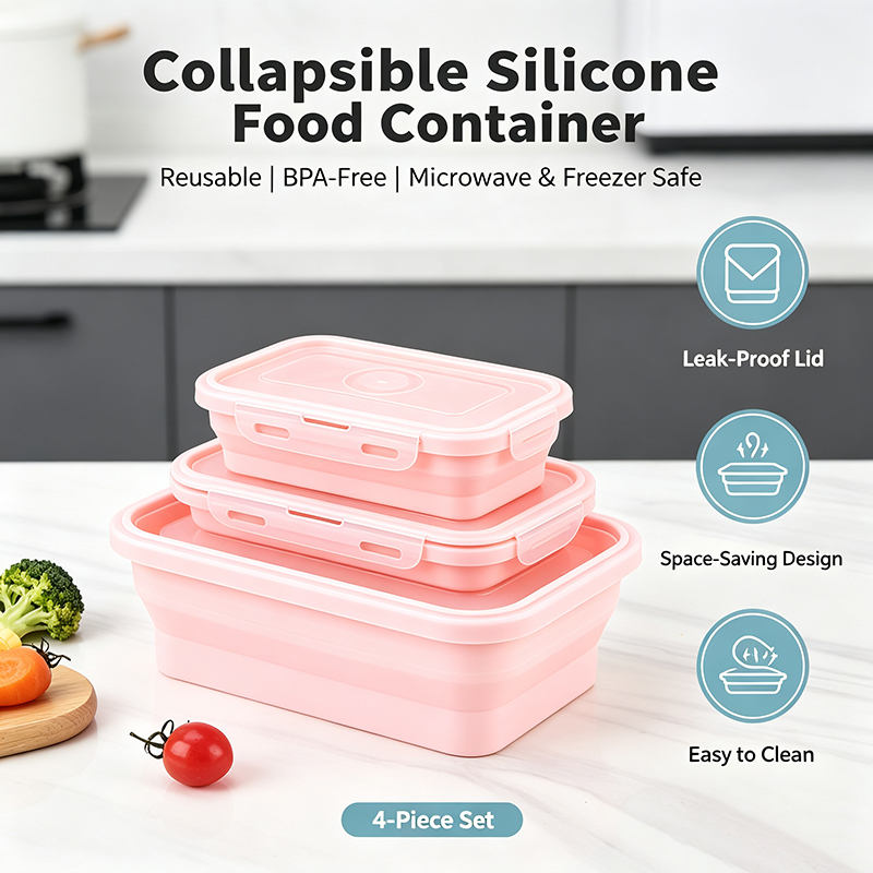 4Pcs Foldable Silicone Lunch B - Meal Prep No Microwave review and price