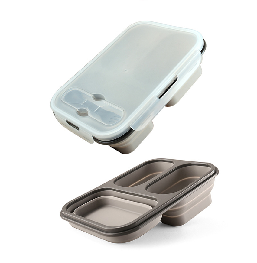 1100ml Foldable Silicone Lunch - Meal Prep Kits review and price
