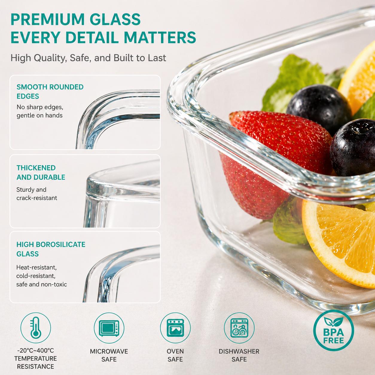 16pcs Sealed Glass Food Storag - Meal Prep Lunch review and price