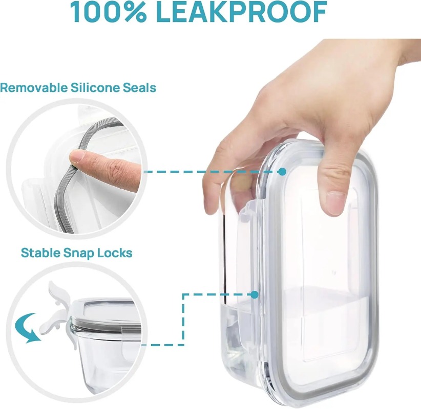 18 Pack Glass Food Storage Con - Meal Prep Kits review and price