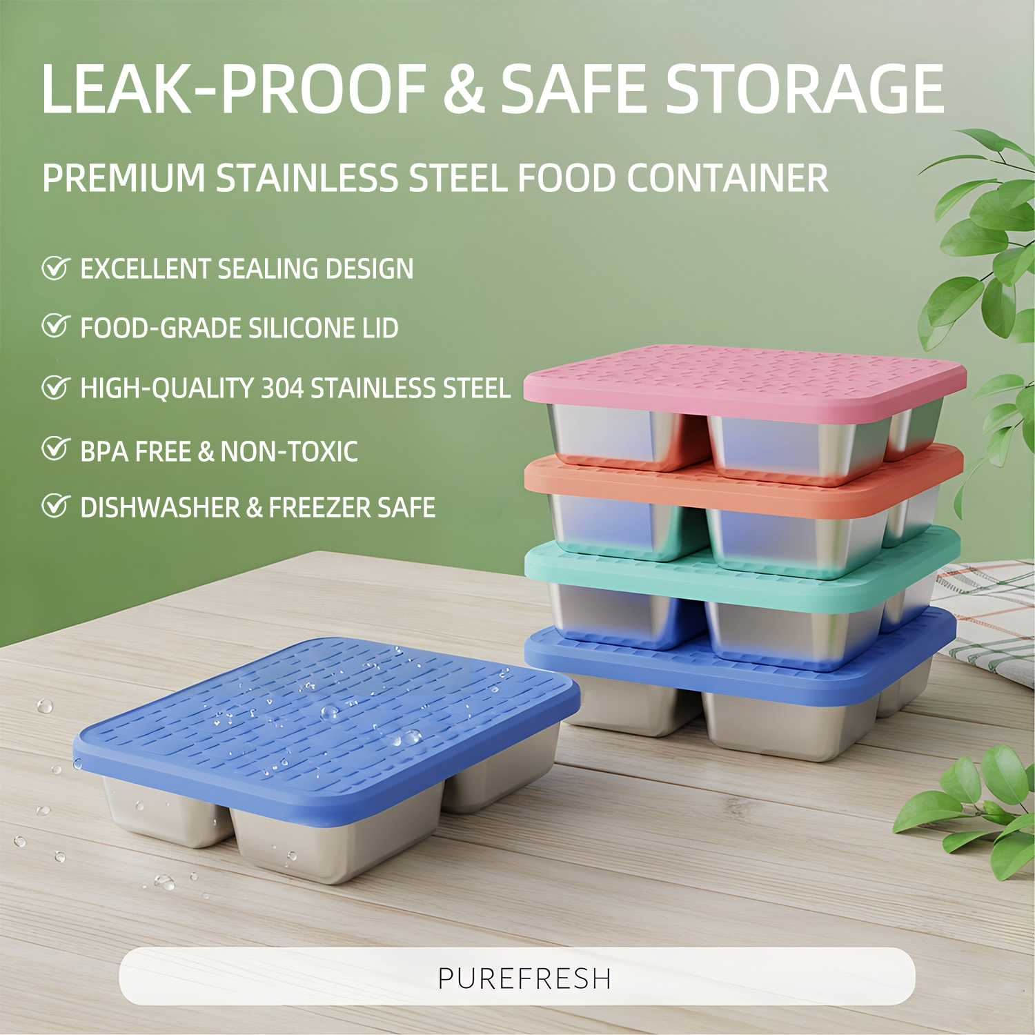 304 Stainless Steel Divided Lu - Meal Prep Lunch review and price