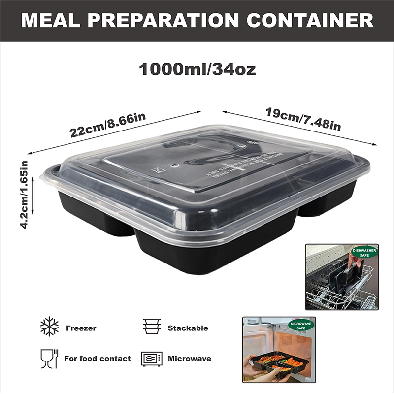 3-Compartment 34 Oz/1000 Ml, 1 - Meal Preparation review and price