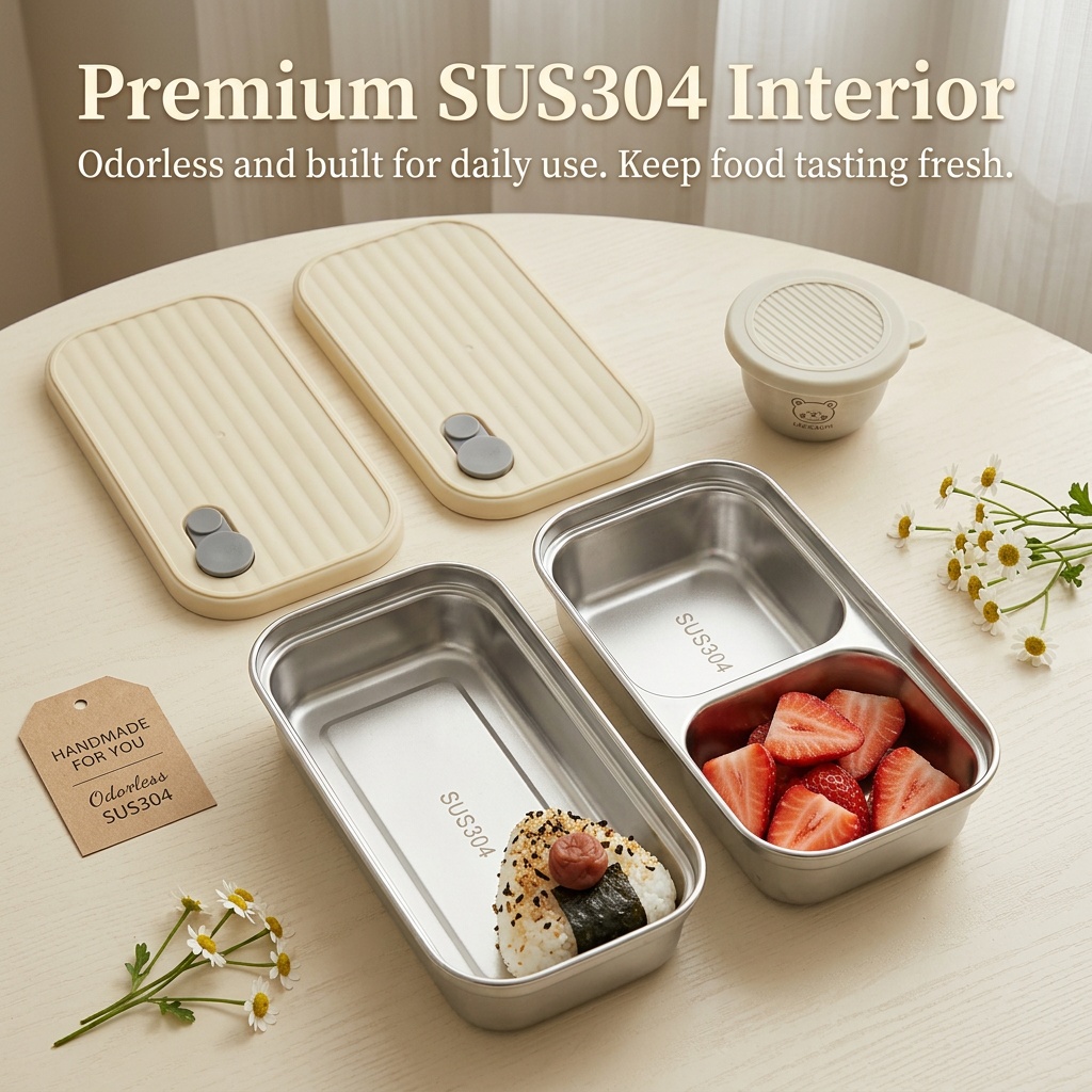 304 Stainless Steel Bento Box  - Meal Prep Kinder review and price